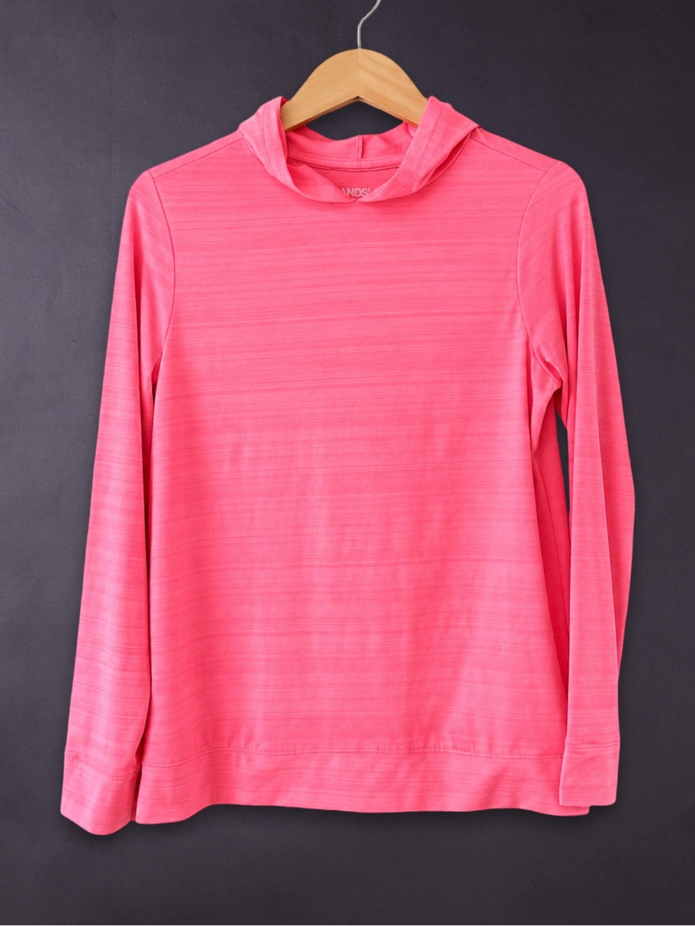 Lands’ End Girls Long Sleeve Performance Large 10-12 Hoodie Pink UPF